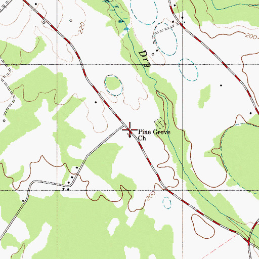 Topographic Map of Pine Grove Baptist Church, SC