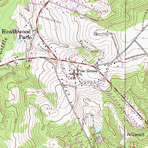 Topographic Map of Pine Grove Baptist Church, SC