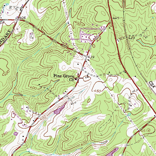 Topographic Map of Pine Grove Church, SC