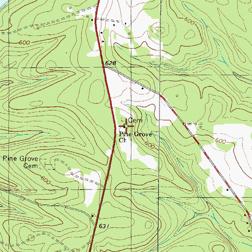 Topographic Map of Pine Grove Church, SC