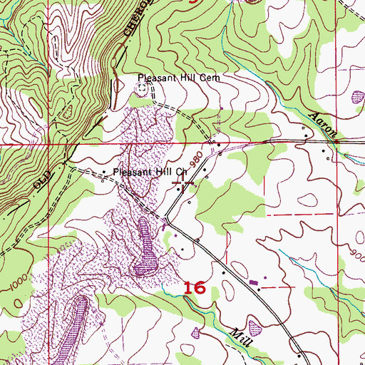 Topographic Map of Pleasant Hill Church, AL