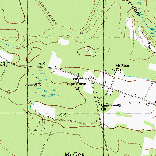 Topographic Map of Pine Grove School, SC