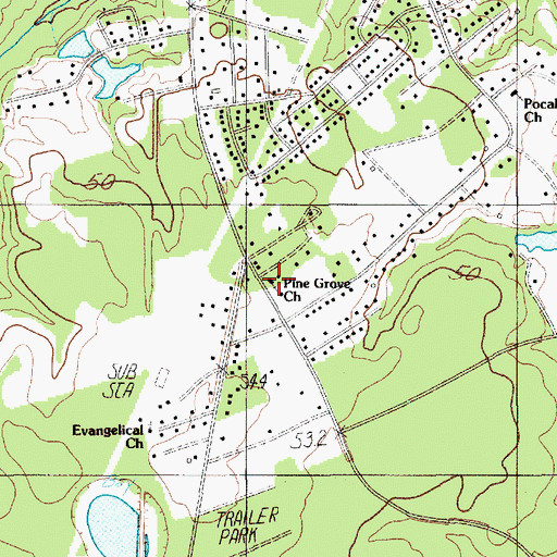 Topographic Map of Pine Grove Church, SC