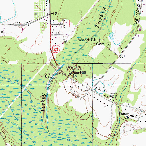 Topographic Map of Pine Hill Church, SC