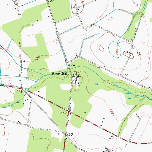 Topographic Map of Pine Hill Church, SC