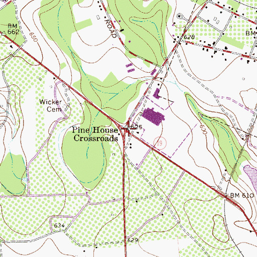 Topographic Map of Pine House Crossroads, SC