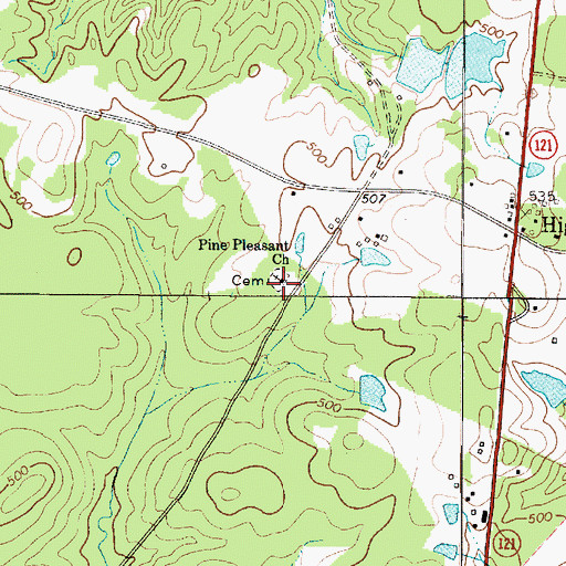 Topographic Map of Pine Pleasant Church, SC