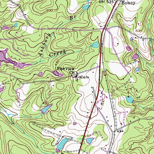 Topographic Map of Pine View Church, SC