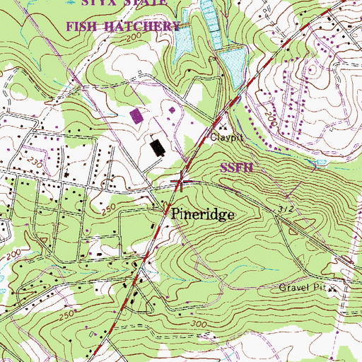 Topographic Map of Pineridge, SC