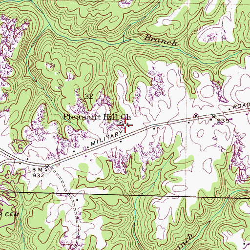 Topographic Map of Pleasant Hill Church, AL