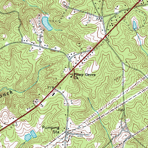 Topographic Map of Piney Grove Church, SC