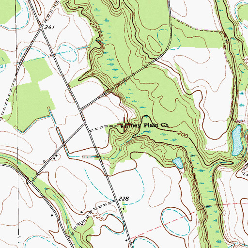 Topographic Map of Piney Plain Church, SC