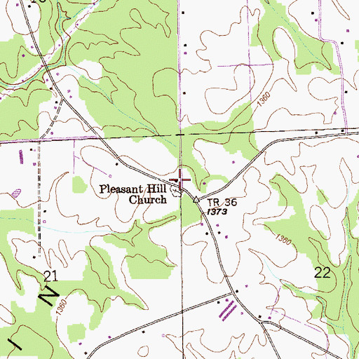 Topographic Map of Pleasant Hill Church, AL