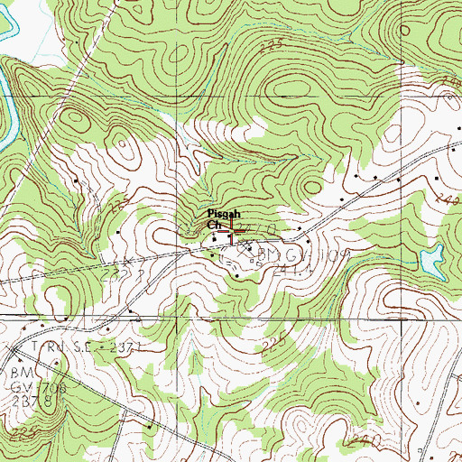 Topographic Map of Pisgah Church, SC