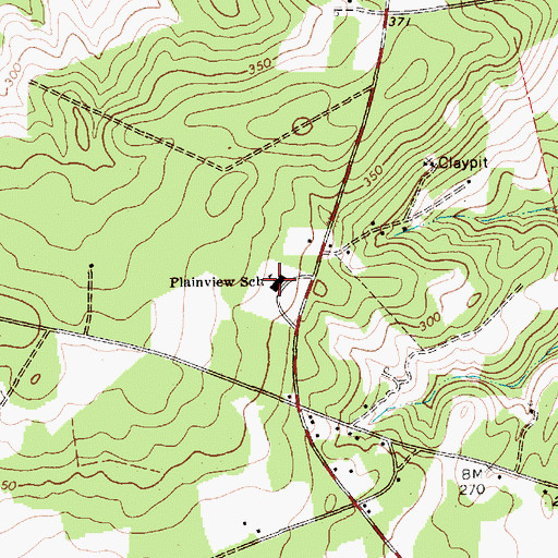 Topographic Map of Plainview School, SC