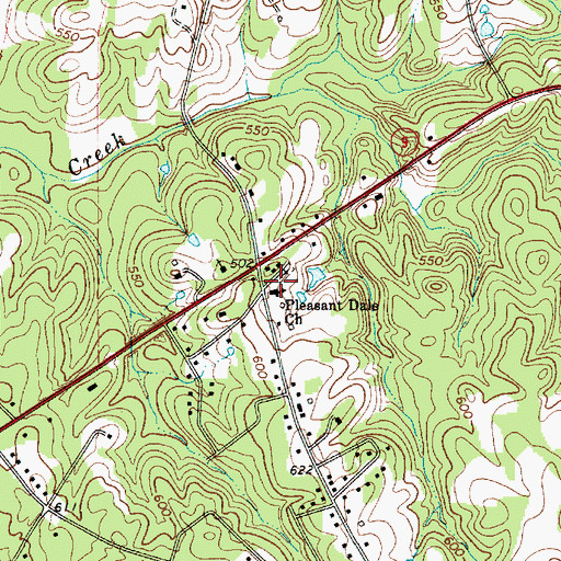 Topographic Map of Pleasant Dale Church, SC