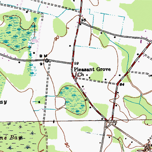 Topographic Map of Pleasant Grove Church, SC