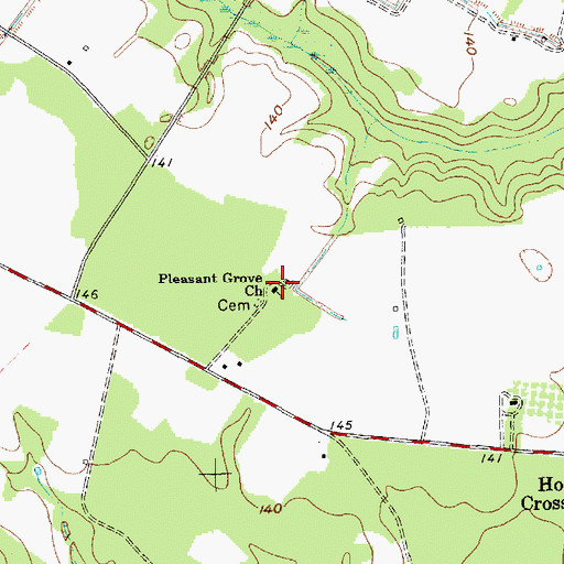 Topographic Map of Pleasant Grove Church, SC