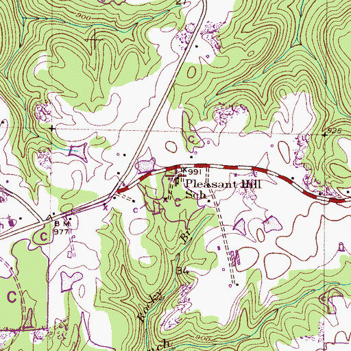 Topographic Map of Pleasant Hill School, AL