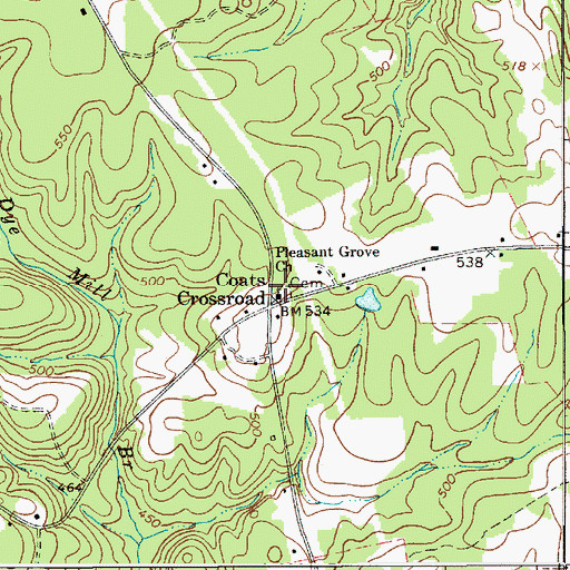 Topographic Map of Pleasant Grove Church, SC