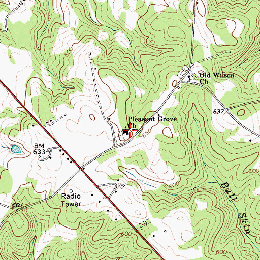 Topographic Map of Pleasant Grove Church, SC