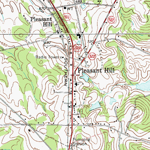 Topographic Map of Pleasant Hill, SC