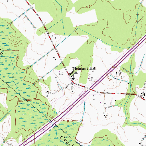 Topographic Map of Pleasant Hill Church, SC