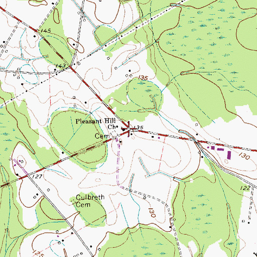 Topographic Map of Pleasant Hill Church, SC