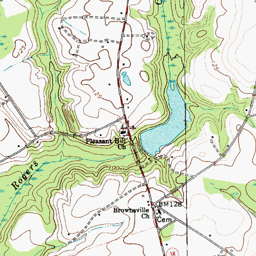 Topographic Map of Pleasant Hill Church, SC
