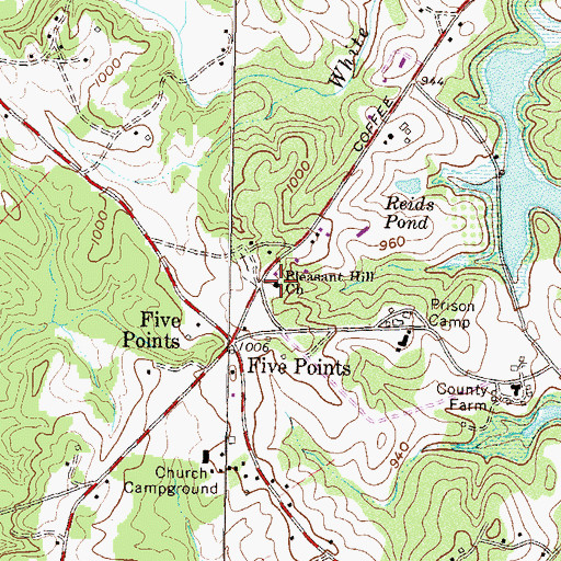 Topographic Map of Pleasant Hill Baptist Church, SC