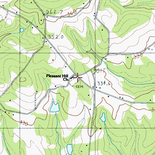 Topographic Map of Pleasant Hill Church, SC