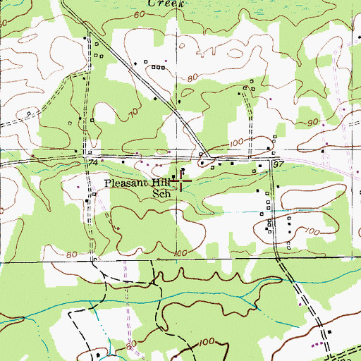 Topographic Map of Pleasant Hill School, SC