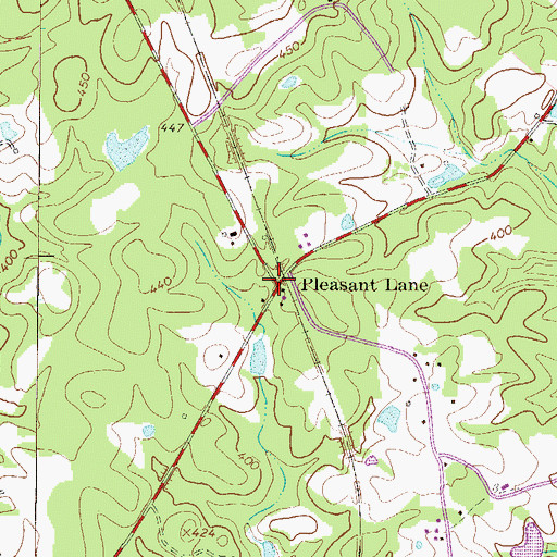 Topographic Map of Pleasant Lane, SC