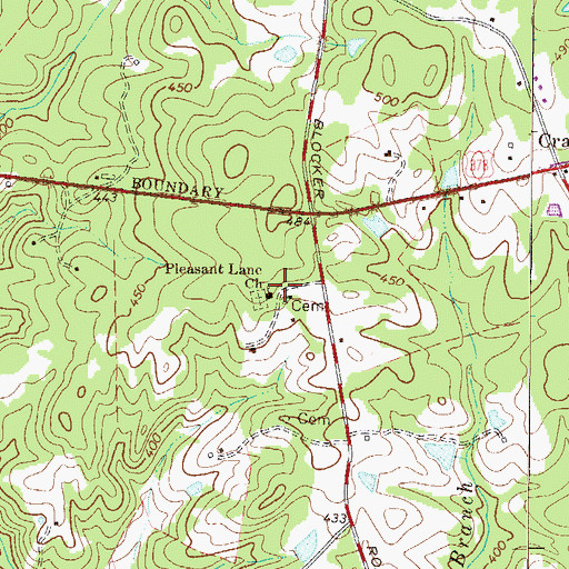 Topographic Map of Pleasant Lane Church, SC