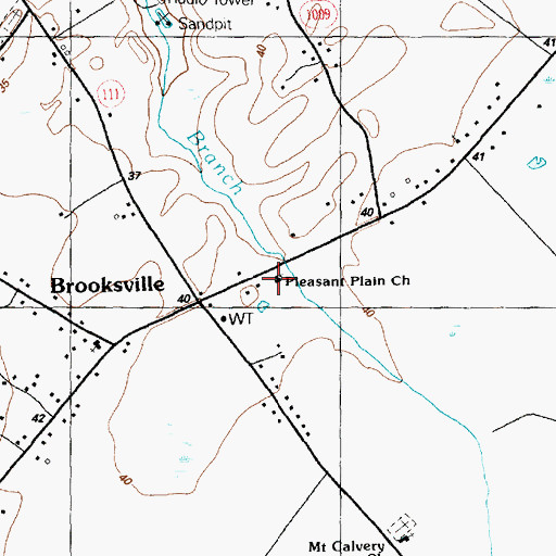 Topographic Map of Pleasant Plains Church, SC