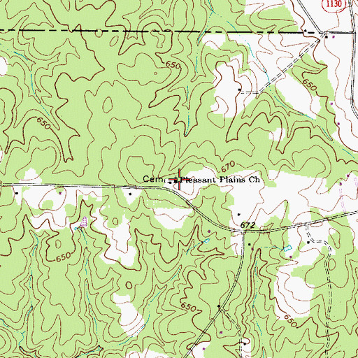 Topographic Map of Pleasant Plains Church, SC