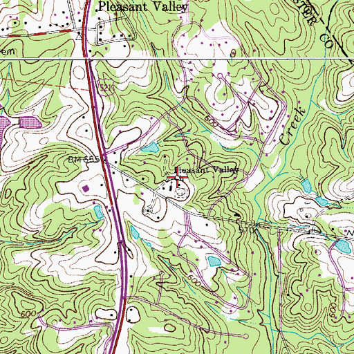 Topographic Map of Pleasant Valley Church, SC