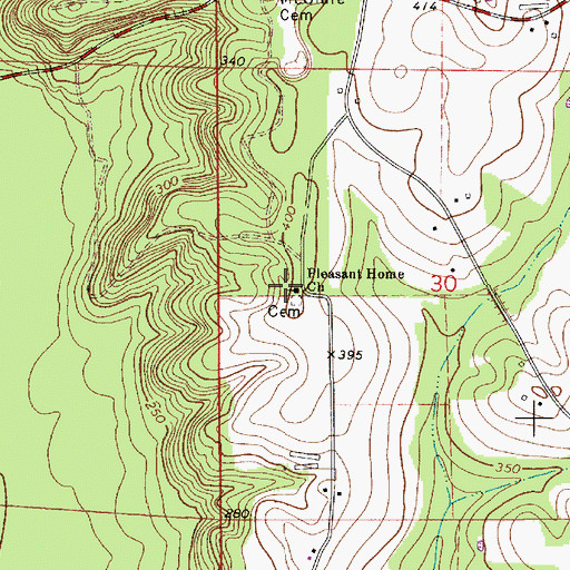 Topographic Map of Pleasant Home Church, AL