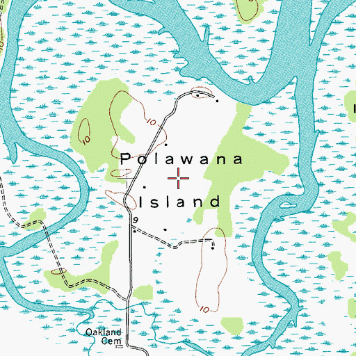 Topographic Map of Polawana Island, SC