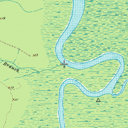 Topographic Map of Pole Castle Branch, SC