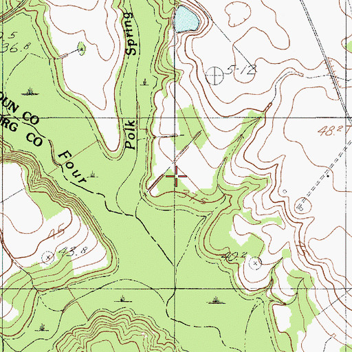 Topographic Map of Polk Spring Creek, SC