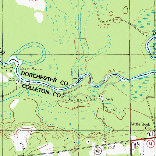 Topographic Map of Polk Swamp, SC