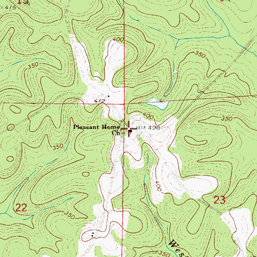 Topographic Map of Pleasant Home Church, AL