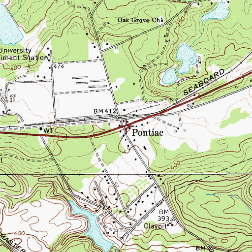 Topographic Map of Pontiac, SC