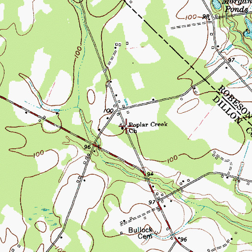 Topographic Map of Poplar Creek Church, SC
