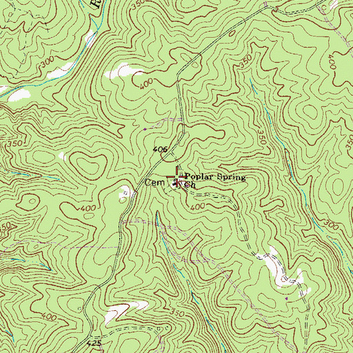 Topographic Map of Poplar Spring Church, SC