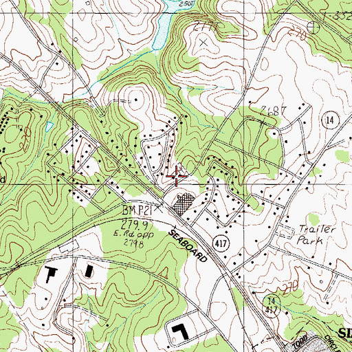 Topographic Map of Poplar Springs Church, SC