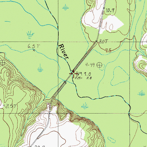 Topographic Map of Possum Corner Bridge, SC