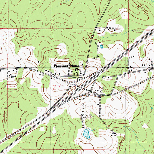 Topographic Map of Pleasant Plains Church, AL