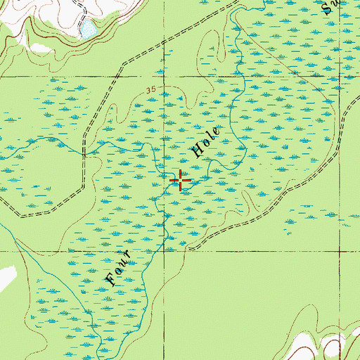 Topographic Map of Powderhorn Creek, SC